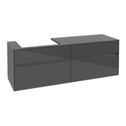 V&B Waschtischunterschrank Collaro 160x54,8x50cm, WT links, glossy grey