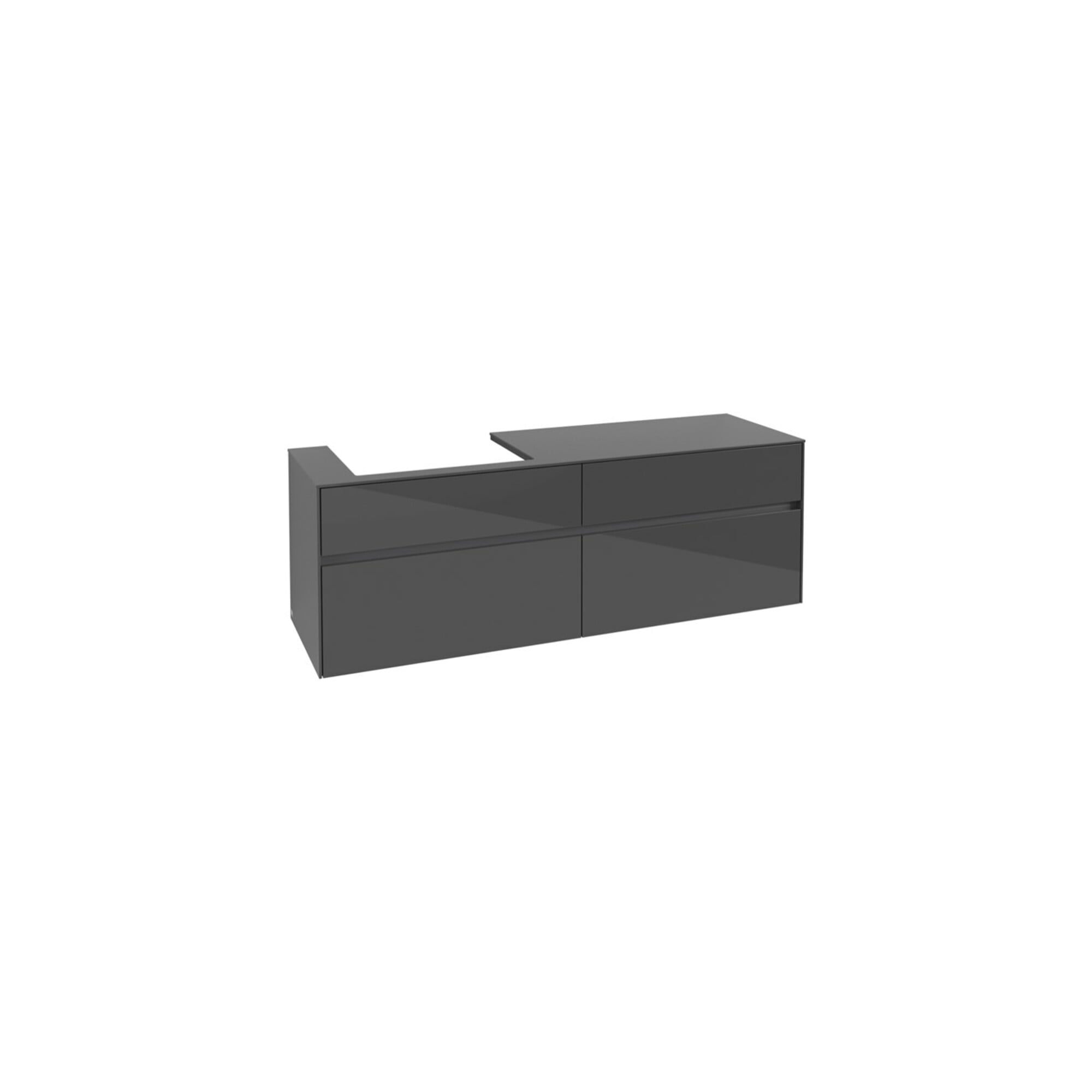 V&B Waschtischunterschrank Collaro 160x54,8x50cm, WT links, glossy grey ; Villeroy & Boch