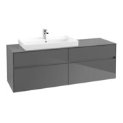 V&B Waschtischunterschrank Collaro 160x54,8x50cm, WT links, glossy grey