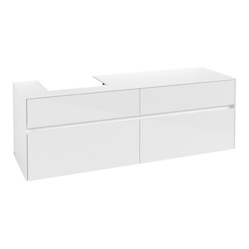 V&B Waschtischunterschrank Collaro 160x54,8x50cm, WT links, glossy white