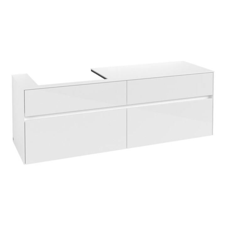 V&B Waschtischunterschrank Collaro 160x54,8x50cm, WT links, glossy white