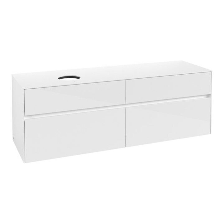 V&B Waschtischunterschrank Collaro 160x54,8x50cm, WT links, Glossy White
