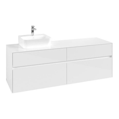 V&B Waschtischunterschrank Collaro 160x54,8x50cm, WT links, glossy white