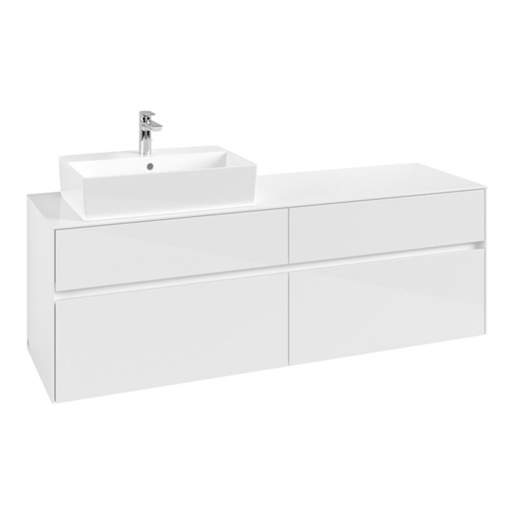 V&B Waschtischunterschrank Collaro 160x54,8x50cm, WT links, glossy white
