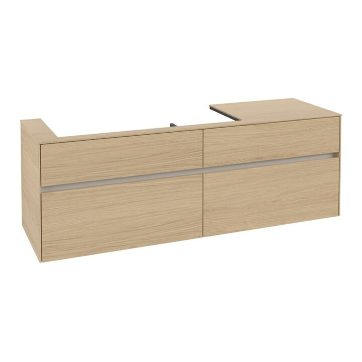 V&B Waschtischunterschrank Collaro 160x54,8x50cm, WT links, nordic oak