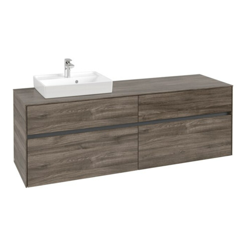 V&B Waschtischunterschrank Collaro 160x54,8x50cm, WT links, stone oak