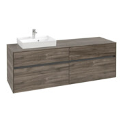 V&B Waschtischunterschrank Collaro 160x54,8x50cm, WT links, stone oak