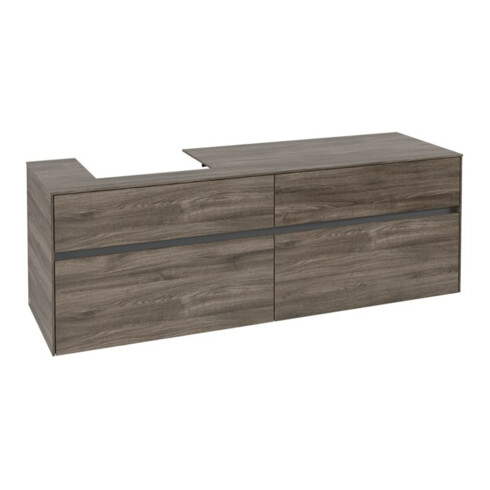 V&B Waschtischunterschrank Collaro 160x54,8x50cm, WT links, stone oak