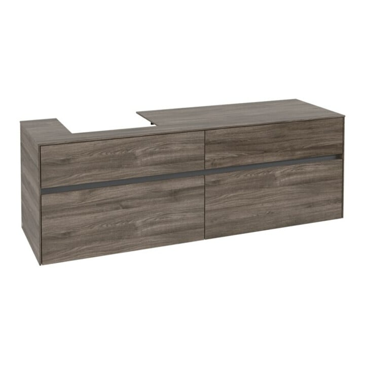 V&B Waschtischunterschrank Collaro 160x54,8x50cm, WT links, stone oak
