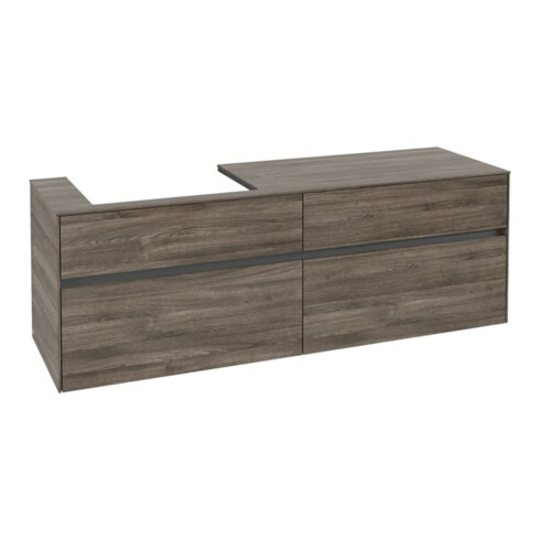 V&B Waschtischunterschrank Collaro 160x54,8x50cm, WT links, stone oak
