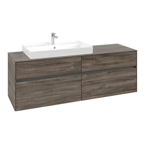 V&B Waschtischunterschrank Collaro 160x54,8x50cm, WT links, stone oak