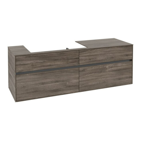 V&B Waschtischunterschrank Collaro 160x54,8x50cm, WT links, stone oak