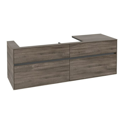 V&B Waschtischunterschrank Collaro 160x54,8x50cm, WT links, stone oak