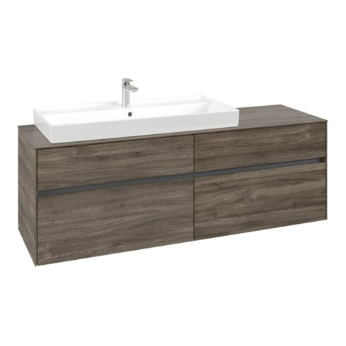 V&B Waschtischunterschrank Collaro 160x54,8x50cm, WT links, stone oak