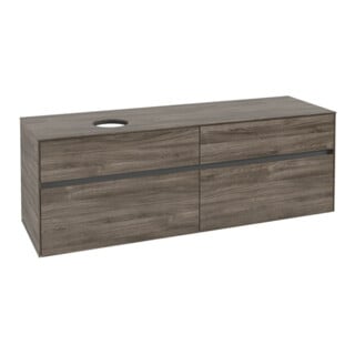 V&B Waschtischunterschrank Collaro 160x54,8x50cm, WT links, stone oak