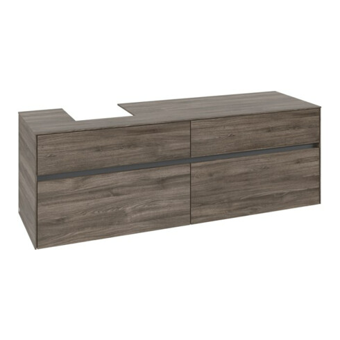 V&B Waschtischunterschrank Collaro 160x54,8x50cm, WT links, stone oak