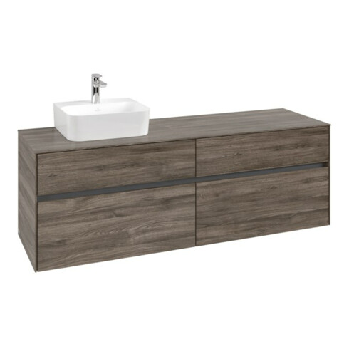 V&B Waschtischunterschrank Collaro 160x54,8x50cm, WT links, stone oak
