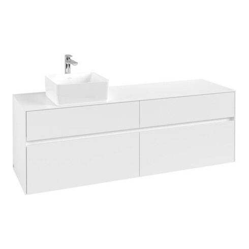 V&B Waschtischunterschrank Collaro 160x54,8x50cm, WT links, White Matt
