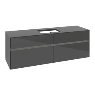 V&B Waschtischunterschrank Collaro 160x54,8x50cm, WT mi, LED 12W, glo Gr