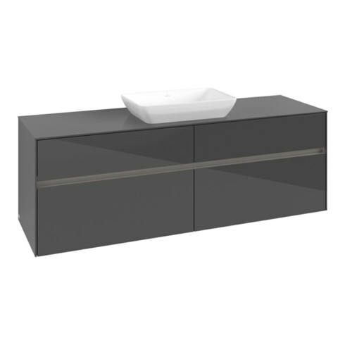 V&B Waschtischunterschrank Collaro 160x54,8x50cm, WT mi, LED 12W, glo Gr