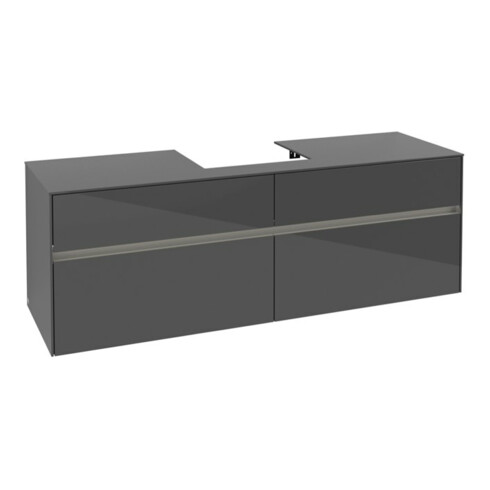 V&B Waschtischunterschrank Collaro 160x54,8x50cm, WT mi, LED 12W, glo Gr