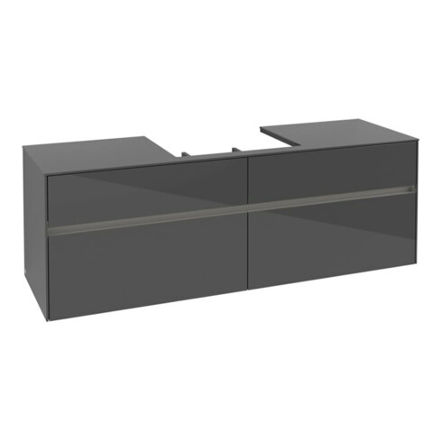 V&B Waschtischunterschrank Collaro 160x54,8x50cm, WT mi, LED 12W, glo Gr