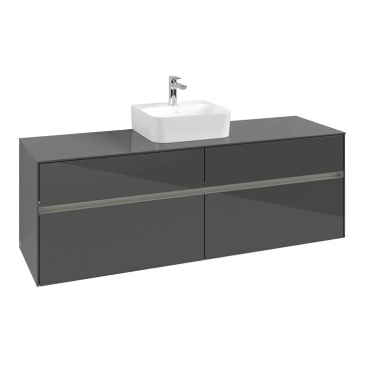 V&B Waschtischunterschrank Collaro 160x54,8x50cm, WT mi, LED 12W, glo Gr