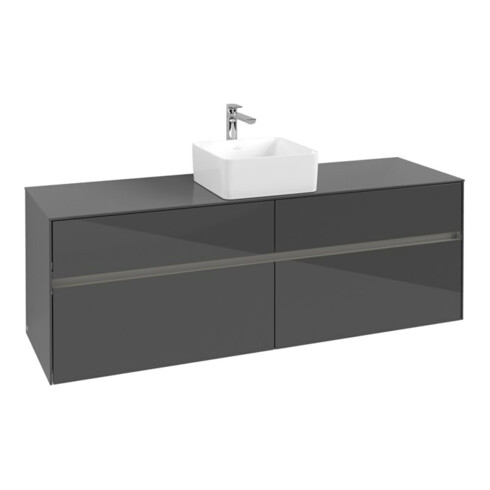 V&B Waschtischunterschrank Collaro 160x54,8x50cm, WT mi, LED 12W, glo Gr