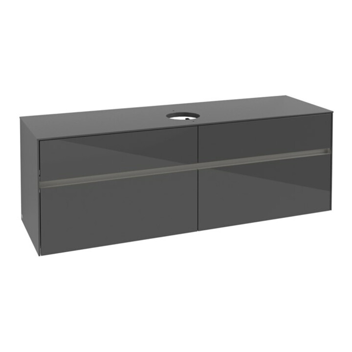 V&B Waschtischunterschrank Collaro 160x54,8x50cm, WT mi, LED 12W, glo Gr