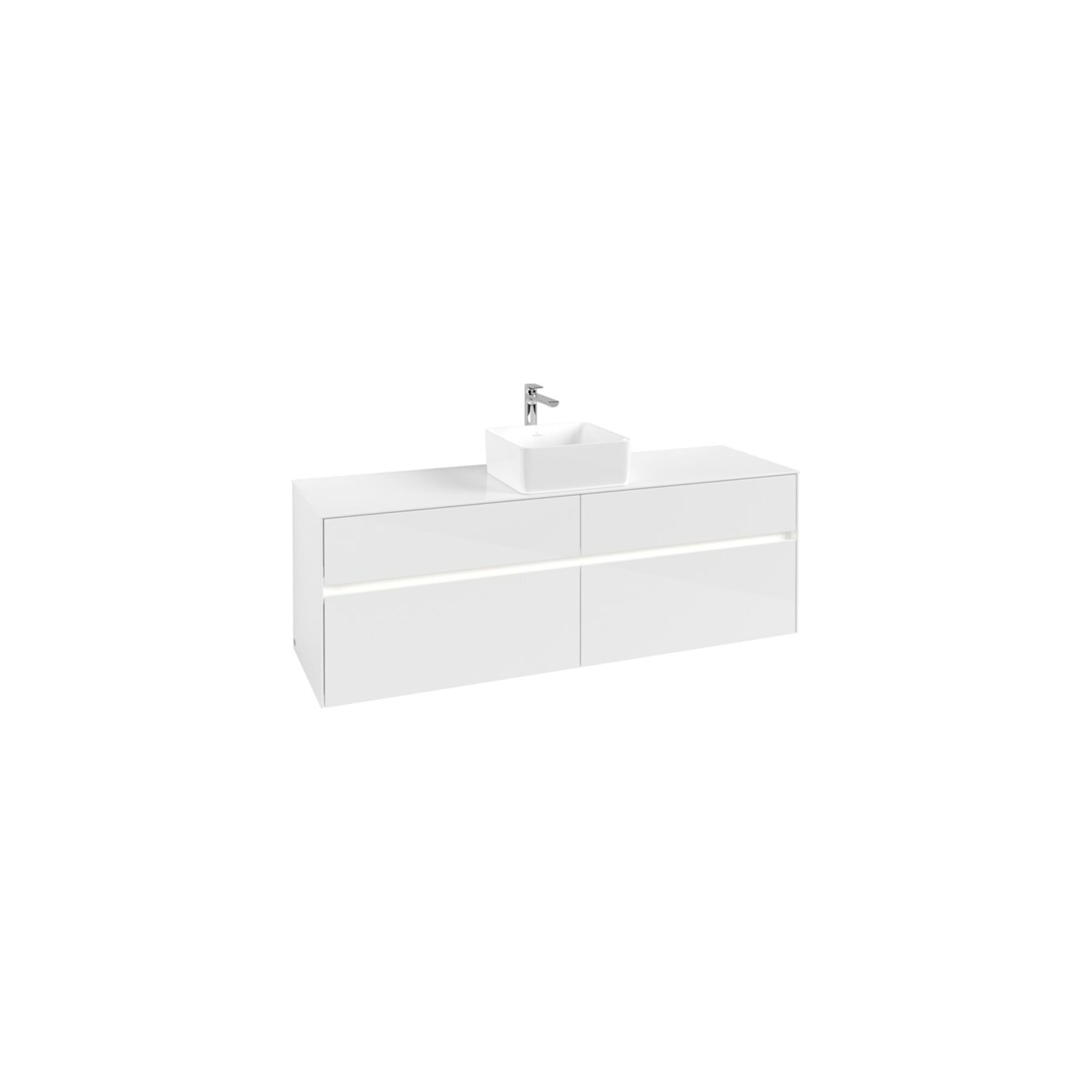 V&B Waschtischunterschrank Collaro 160x54,8x50cm, WT mi, LED 12W, glo wh. ; Villeroy & Boch