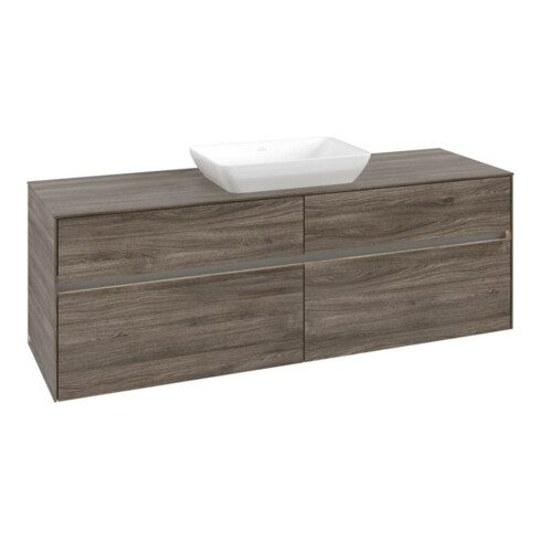V&B Waschtischunterschrank Collaro 160x54,8x50cm, WT mi, LED 12W, st. Oa