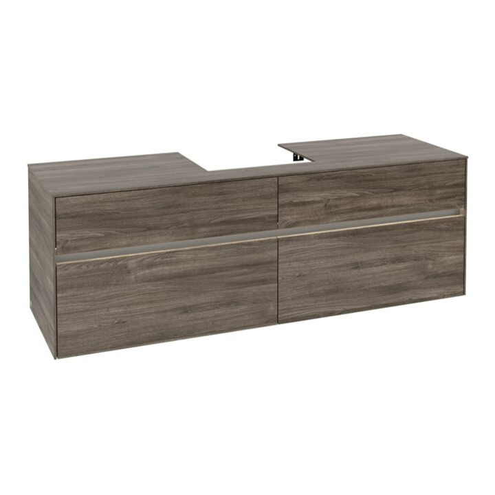 V&B Waschtischunterschrank Collaro 160x54,8x50cm, WT mi, LED 12W, st. Oa
