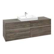 V&B Waschtischunterschrank Collaro 160x54,8x50cm, WT mi, LED 12W, st. Oa
