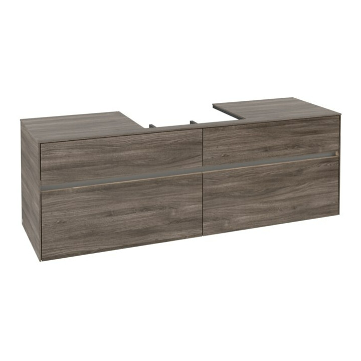 V&B Waschtischunterschrank Collaro 160x54,8x50cm, WT mi, LED 12W, st. Oa