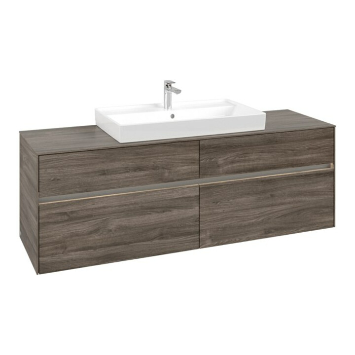 V&B Waschtischunterschrank Collaro 160x54,8x50cm, WT mi, LED 12W, st. Oa