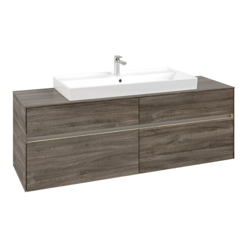 V&B Waschtischunterschrank Collaro 160x54,8x50cm, WT mi, LED 12W, st. Oa