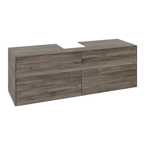 V&B Waschtischunterschrank Collaro 160x54,8x50cm, WT mi, LED 12W, st. Oa