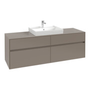 V&B Waschtischunterschrank Collaro 160x54,8x50cm, WT mi, LED 12W, volc bla
