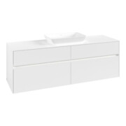 V&B Waschtischunterschrank Collaro 160x54,8x50cm, WT mi, LED 12W, wh. ma