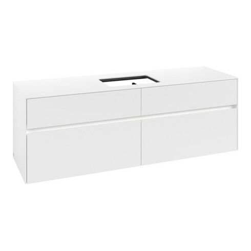 V&B Waschtischunterschrank Collaro 160x54,8x50cm, WT mi, LED 12W, wh. ma