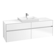 V&B Waschtischunterschrank Collaro 160x54,8x50cm, WT mi, LED 12W, wh. ma