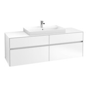 V&B Waschtischunterschrank Collaro 160x54,8x50cm, WT mi, LED 12W, wh. ma