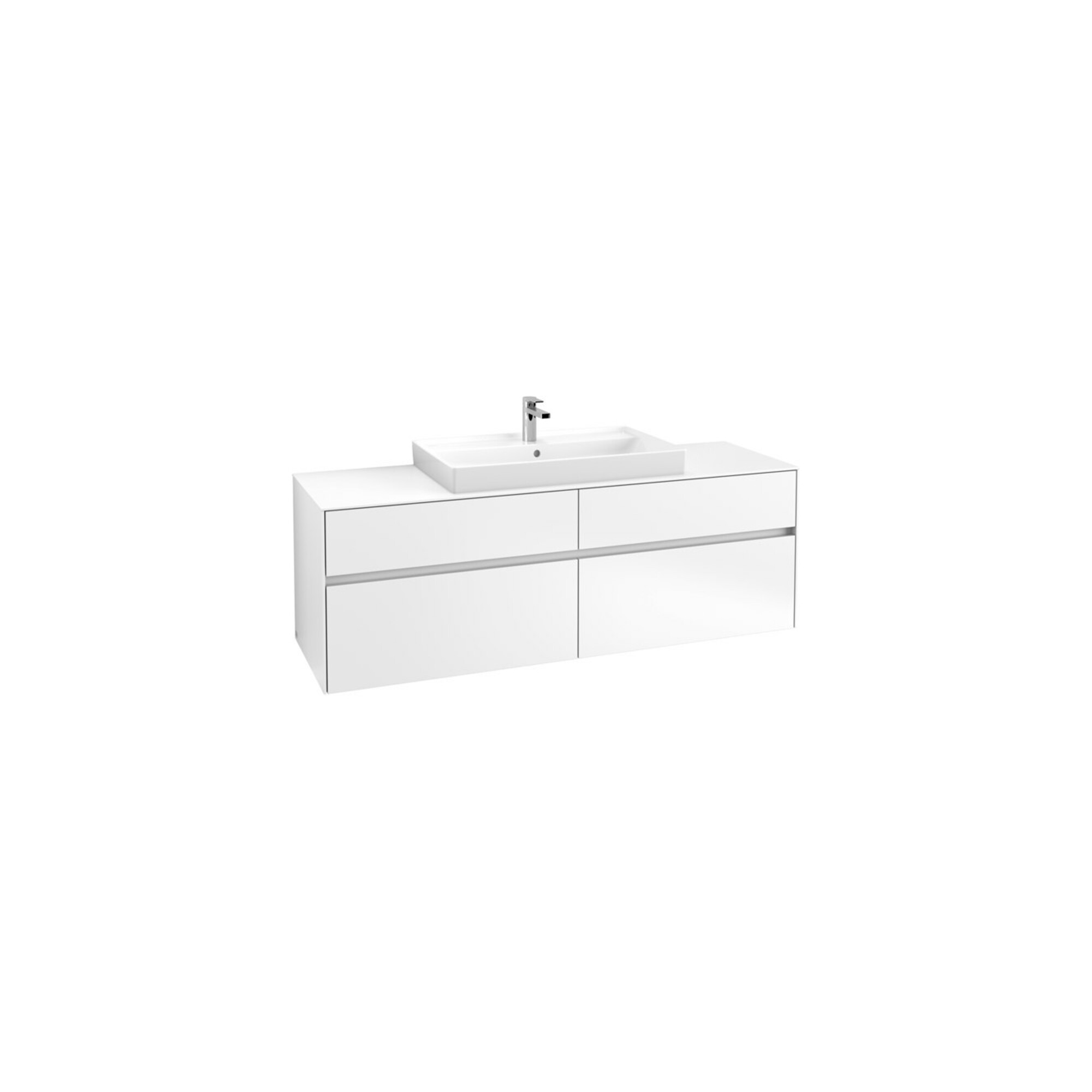 V&B Waschtischunterschrank Collaro 160x54,8x50cm, WT mi, LED 12W, wh. ma ; Villeroy & Boch