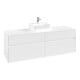 V&B Waschtischunterschrank Collaro 160x54,8x50cm, WT mi, LED 12W, wh. ma-1