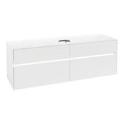 V&B Waschtischunterschrank Collaro 160x54,8x50cm, WT mi, LED 12W, wh. ma