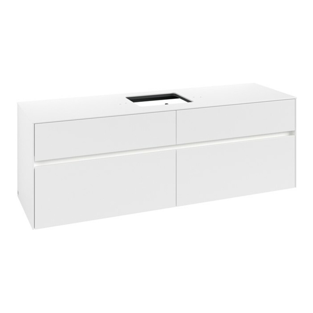 V&B Waschtischunterschrank Collaro 160x54,8x50cm, WT mi, LED 12W, wh. ma
