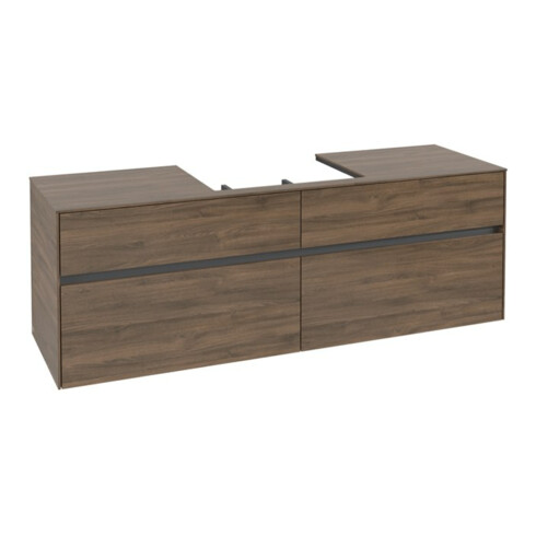 V&B Waschtischunterschrank Collaro 160x54,8x50cm, WT mittig, arizona oak