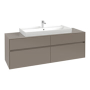 V&B Waschtischunterschrank Collaro 160x54,8x50cm, WT mittig, black oak
