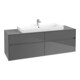 V&B Waschtischunterschrank Collaro 160x54,8x50cm, WT mittig, glossy grey-1