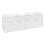V&B Waschtischunterschrank Collaro 160x54,8x50cm, WT mittig, glossy white